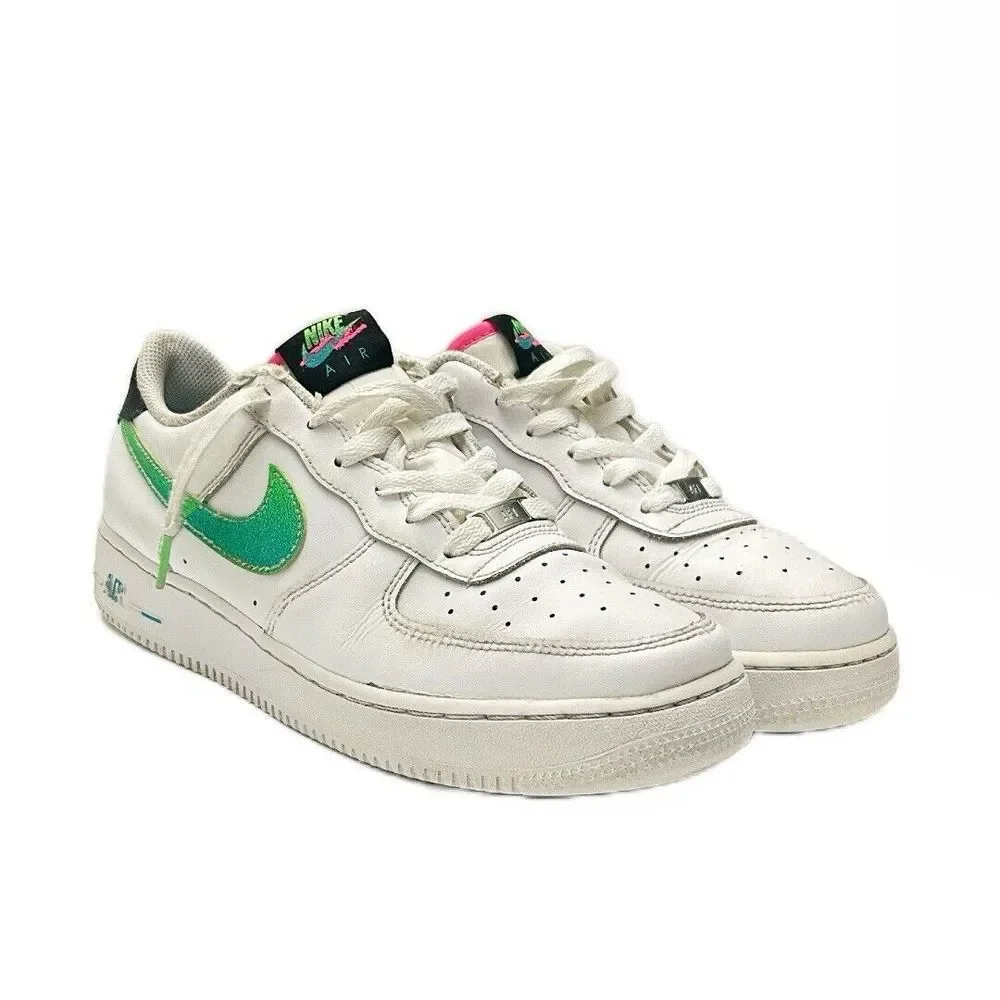 Nike Air Force 1 '07 LV8 White Aquamarine Green Strike DJ5154-100 Size US 7Y